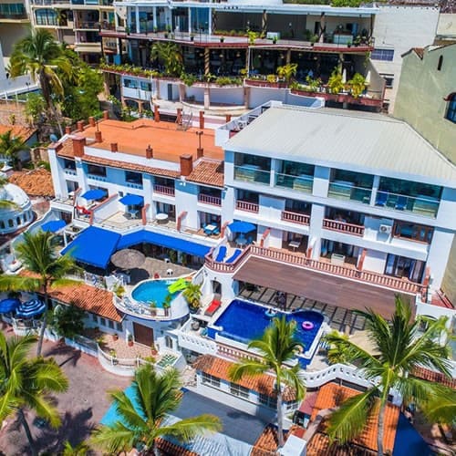 Vista Aerea Playa Conchas Chinas Puerto Vallarta